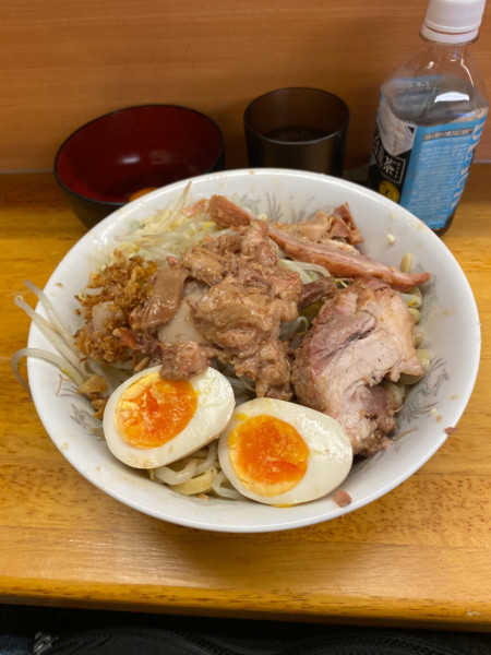 「汁なし(ニンニク少なめアブラ)」@ラーメン二郎 立川店の写真