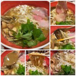 牡蠣味噌ラーメン1250円 水餃子、ビール、ハイボール