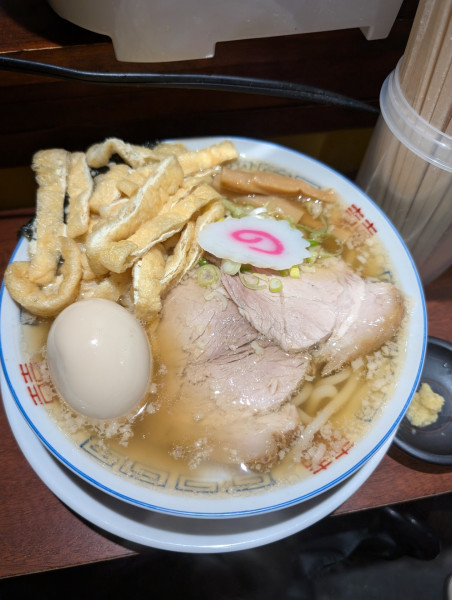 「いりこ（塩）＋きつね＋味玉」@大井町立食い中華蕎麦 いりこ屋の写真