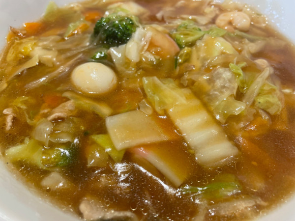 「五目あんかけラーメン＋餃子＋半チャーハン（1270円）」@日高屋 東大島駅前店の写真