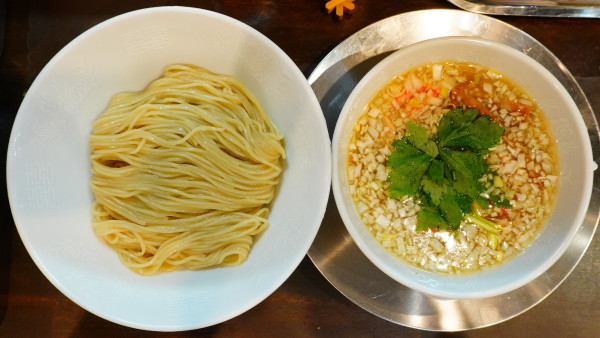 「塩つけ麺+瓶ビール」@自家製麺 うるちの写真