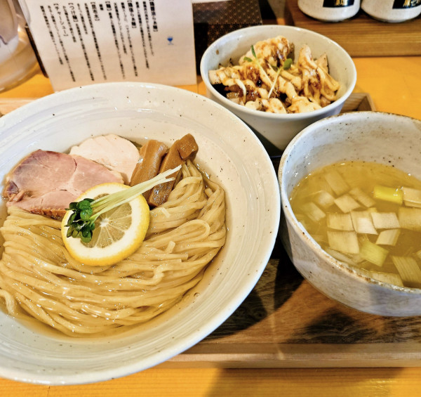 「昆布水つけ麺塩＋炙りチャーマヨ飯」@BABA NOODLE HOUSEの写真