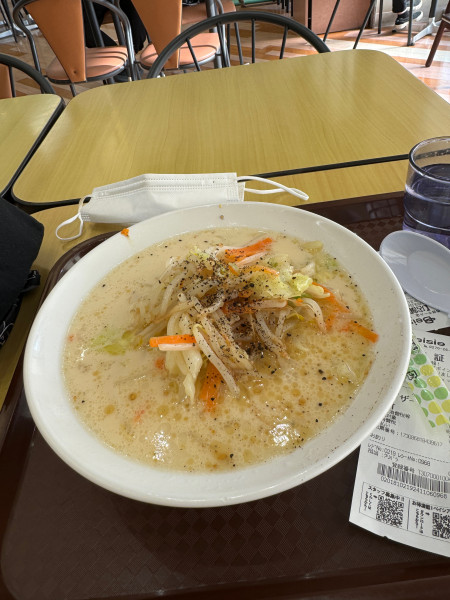 「野菜たっぷりタンメン豆乳仕立て」@ベイシア食堂 西部モール店の写真
