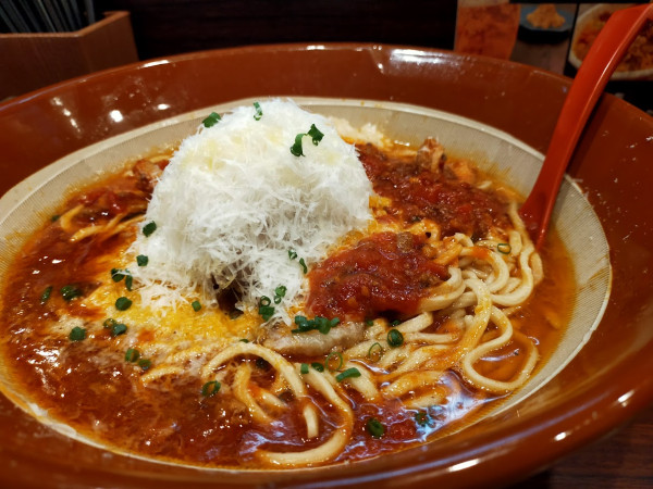 「ミートソース・大600・ペコリーノ=ロマーノ（野菜抜き・大蒜」@ピコピコポンの写真