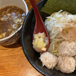醤油炊きしろぼしつけ麺 並冷＋鶏団子