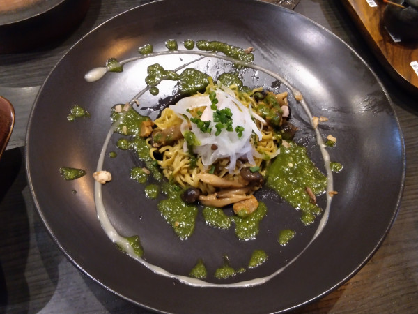 「替玉 キノコのジェノベーゼ(460円)」@論露に不二の写真