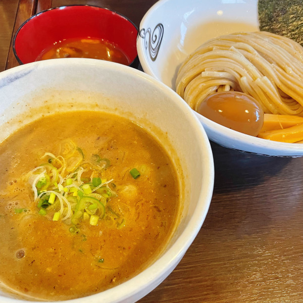 「つけ麺 1,100円 ぽん玉 80円」@つけ麺 弥七の写真