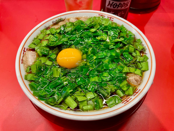 「ホッピーセット中２杯追加＋レバニラ炒め → ニラ中華そば」@レバニラ中華 満腹の写真