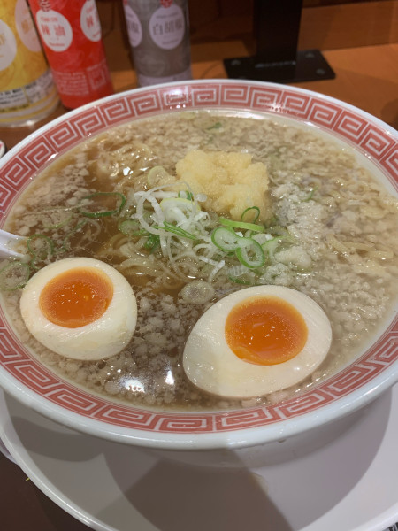 「素らーめん(にんにく味玉背脂)」@幸楽苑 平店の写真