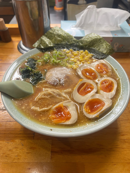 「トマトラーメン味玉×3」@ラーメンショップ 足利50号店の写真