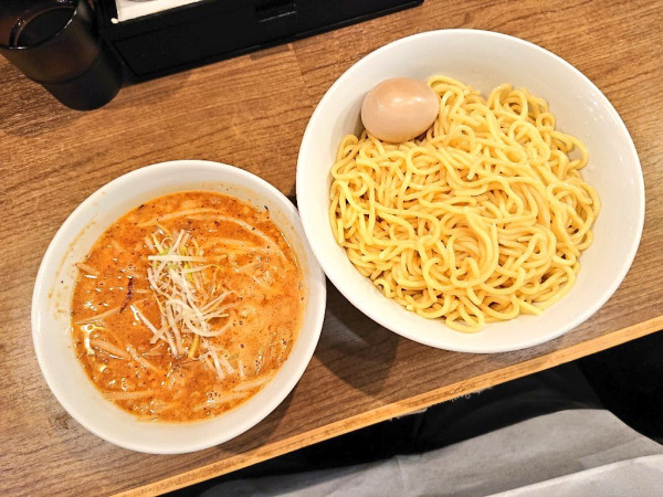 「辛味噌つけ麺、麺大盛り、味玉」@味噌麺処 田坂屋の写真