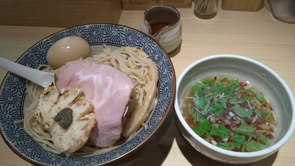 「ずわい蟹味玉つけめん大盛」@地鶏と蟹 中華そば 礎の写真