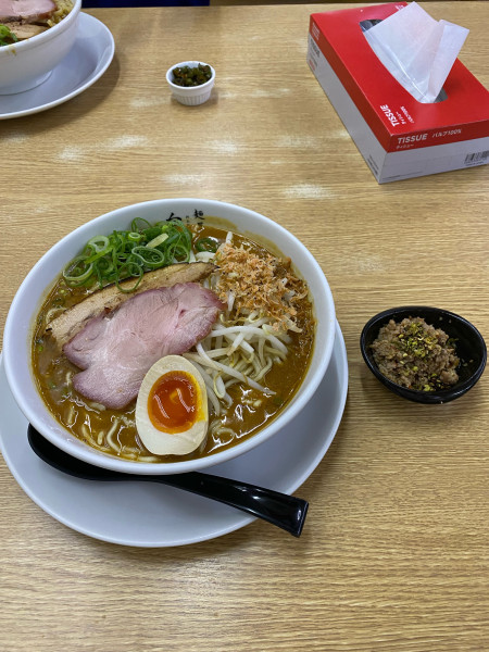「濃厚!えび味噌ラーメン大盛シビ辛ミンチ¥1,190円(限定)」@麺屋 白神の写真