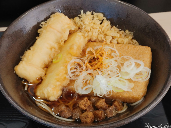 「かけそば（430円）、太刀魚ちくわ天（無料）」@ゆで太郎 北本深井店の写真