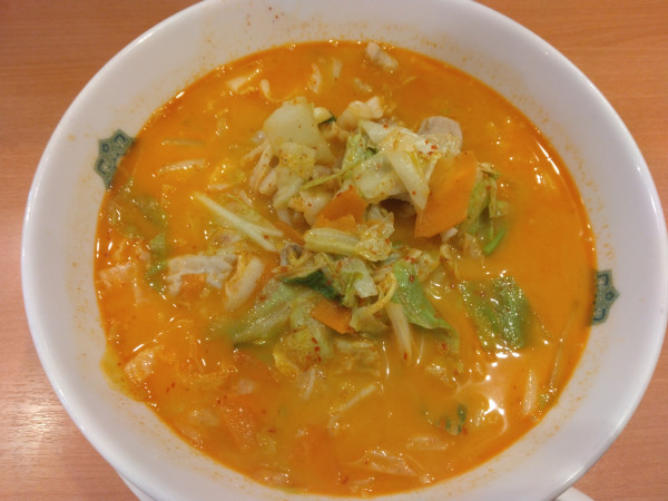 「期間限定、モツ野菜ラーメン740円」@日高屋 我孫子つくし野店の写真