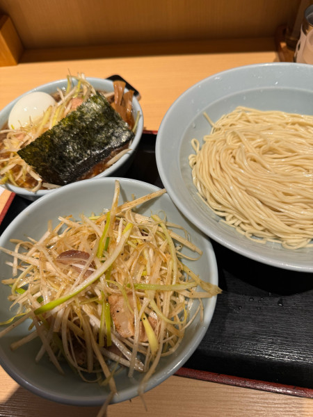 「ネギつけ麺　ネギトッピング」@手打ち中華 玉 アクアシティお台場店の写真