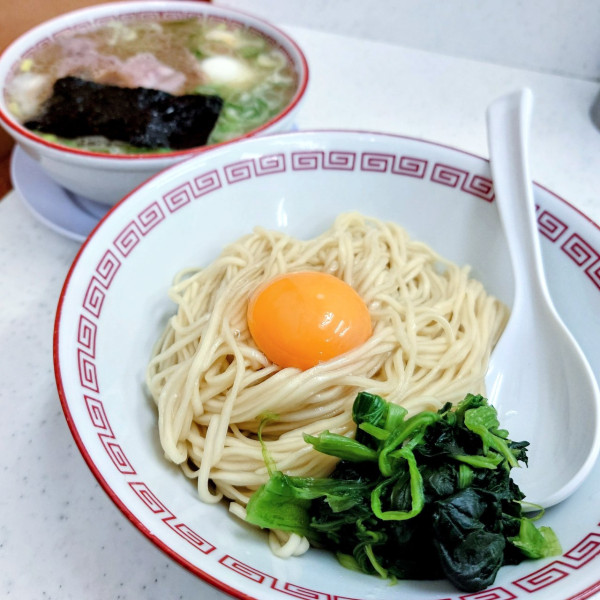 「特製つけ中華+国産ほうれん草」@マルショーラーメン ヨドバシAkiba店の写真