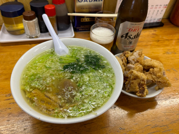 「半パーコーメン(塩・パーコー別皿)」@珉珉の写真