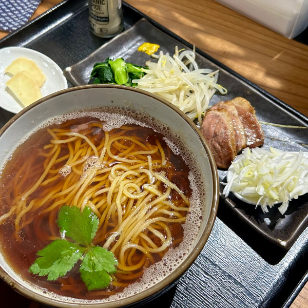 「【夜限定】鴨拉麺＋生ビール他」@筑山亭 かすみの里の写真