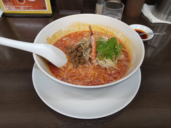 「担々麺　小ライス　辣油　1130+100+80」@担々麺杉山の写真