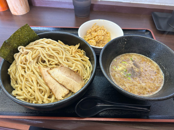 「濃厚煮干しつけめん・チャーハンセット」@らぁめん でんかの写真