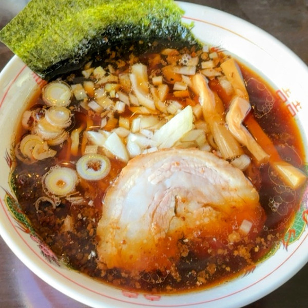 「ラーメン・ミニステーキ丼セット1,200円」@カラオケバー白ひげの写真
