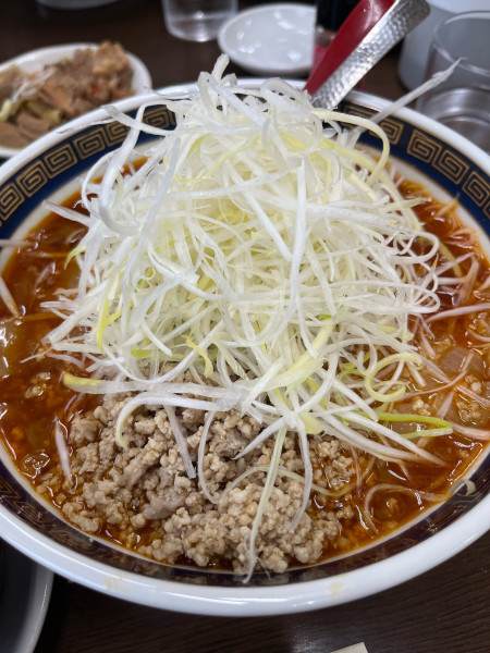 「上担々麺（開店記念日ネギ増しトッピングサービス）」@江ざわの写真