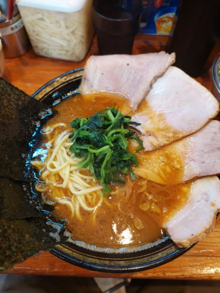 「チャーシュー中盛＋レン草＋チャーシュー丼」@末廣家の写真