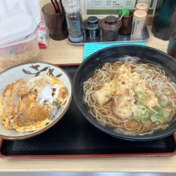 カツ丼セット　そば大盛り　ちくわ天