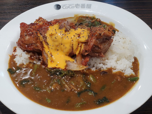 「肉塊BBQ LEVEL1・2辛・ほうれん草」@カレーハウスCoCo壱番屋 JR石川町駅南口店の写真