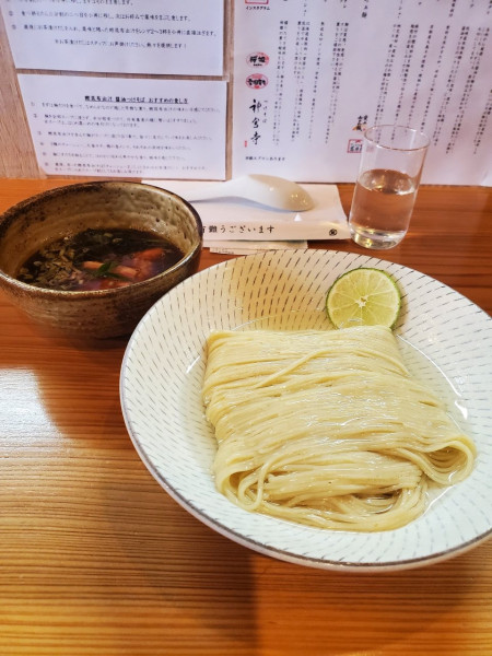 「鰹昆布出汁醤油つけそば@1000」@つけそば神宮寺の写真