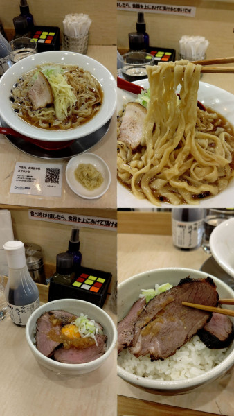 「『生姜そば 大+ローストシープ丼(¥1100+500)』」@食堂 七彩の写真