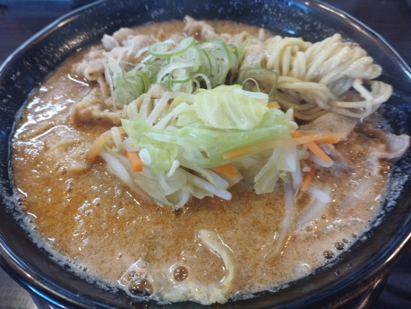 「肉盛り味噌らーめん(無料大盛)(1,050)」@麺処 田ぶし 湘南台店の写真