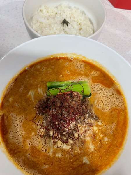 「限定 担々麺 ロックンロールご飯」@ラーメン星印の写真