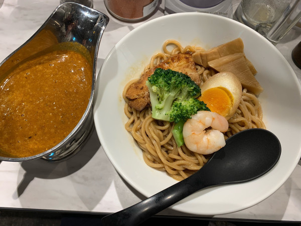 「でら咖喱海老和え麺」@つけ麺 五ノ神製作所 名古屋驛麺通り店の写真