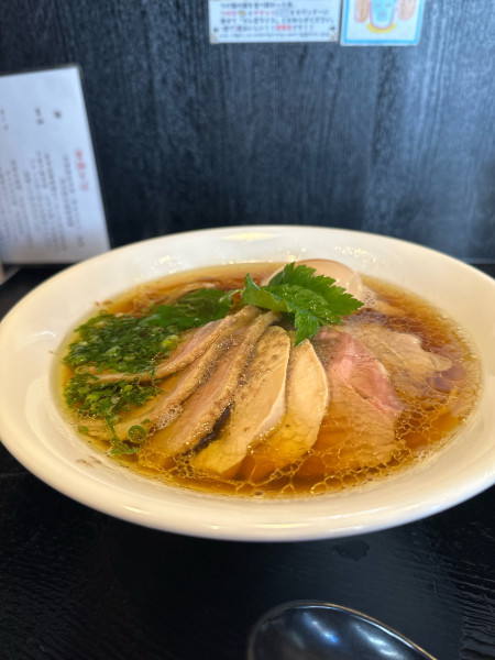 「特製トリフ香る鴨のせはまぐり醤油そば」@麺屋 中川會 住吉店の写真