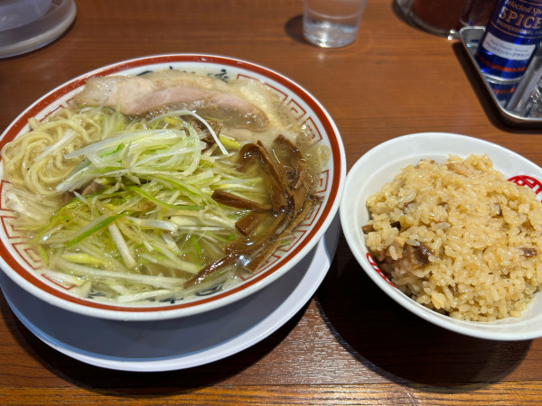 「ねぎそば1000円、肉めし300円」@田中そば店 クイズモール龍ヶ崎店の写真