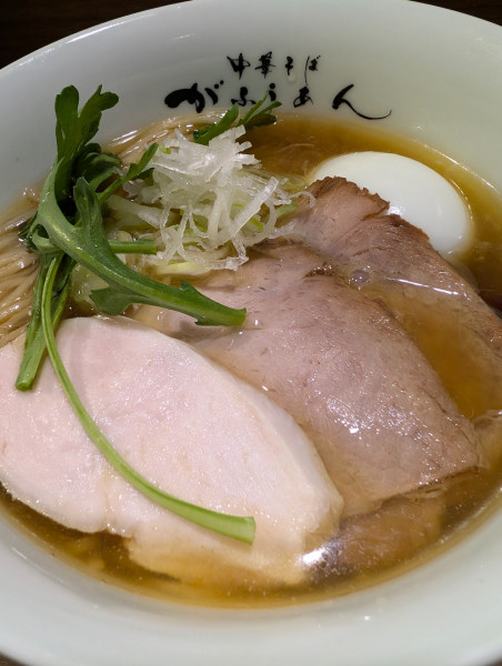 「鶏と魚だし・タレ注入式味玉増し」@がふうあんの写真