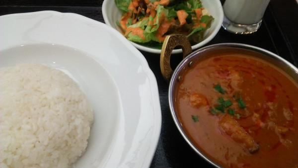 「ランチ 1カレーセット 本日のカレー かぼちゃとチキン」@タンドリーパレス 小石川店の写真