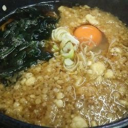 たぬきそば 350円＋生玉子 80円