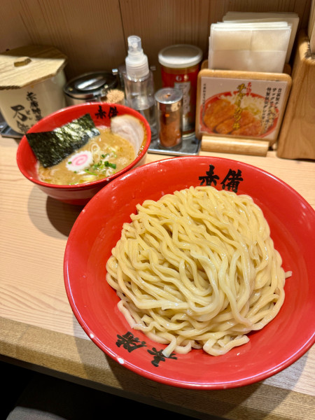 「豚鶏つけめん中盛」@赤備の写真