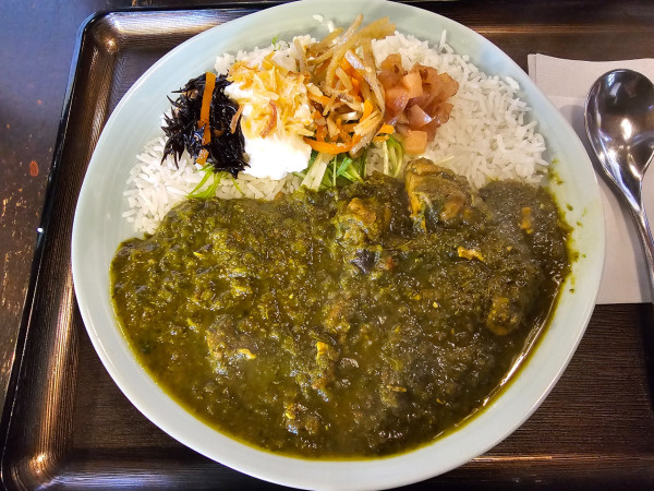 「【限定】ほうれん草チキン　1000円」@煮干結社 弘前店の写真