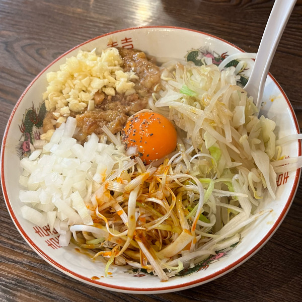 「汁なし300g〝ニンニク〟」@男気らーめんアカギ 新田木崎店の写真