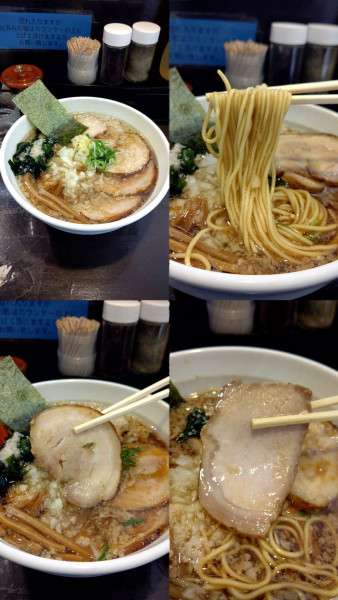 「『背脂生姜チャーシューメン+大盛1.5玉+油多め』」@中華そば 弥栄の写真