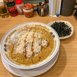 手揉み多加水麺 大油並盛+バラ海苔小