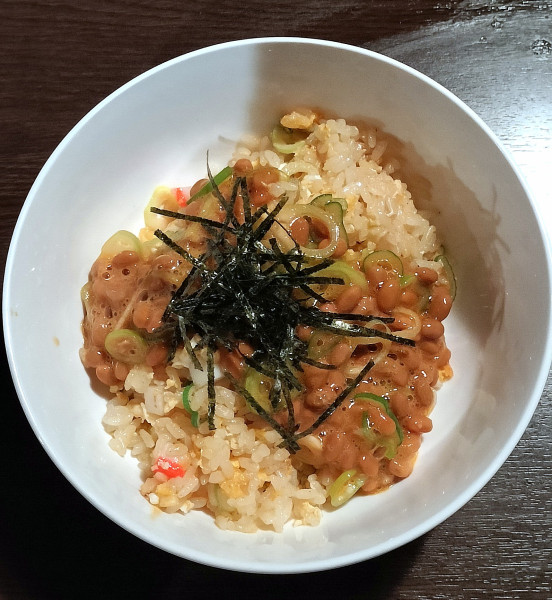 「納豆チャーハン ハーフ 680円」@焼肉 純ちゃん 名和店の写真