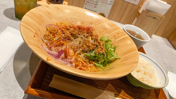 「坦々まぜそば ¥1,375 ごちめしセット ¥132」@まぜそば ごち麺 赤坂見附店の写真