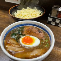 松戸中華蕎麦とみ田風 濃厚魚介つけ麺(熱盛)¥1,000