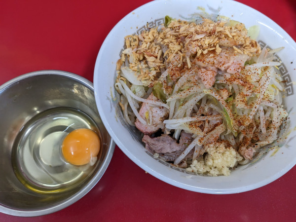 「小ラーメン（麺少なめ）＋塩汁なし」@ラーメン二郎 越谷店の写真