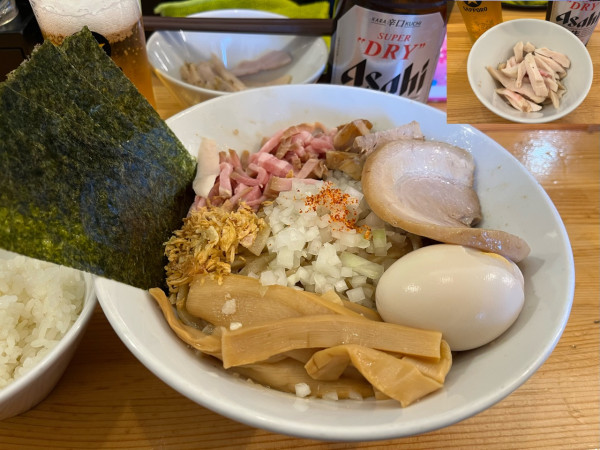 「【限定】むらそば+のり+ビール」@煮干らーめん 川むらの写真